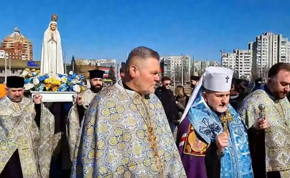 Video: Vibrante recepción a la Virgen de Fátima en Ucrania. Antesala de la Consagración que realizará el Papa Francisco
