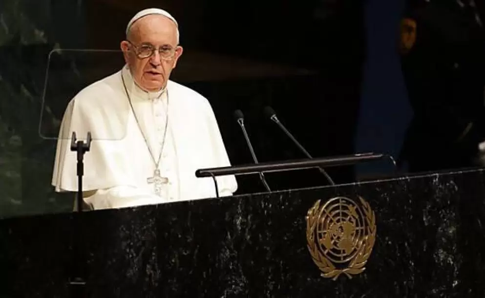 Papa Francisco en la sede de la ONU el 2015