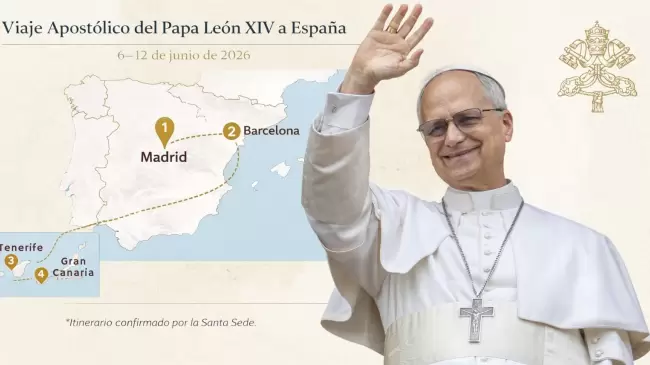 �nete aqu� a la transmisi�n en l�nea de la visita apost�lica de Papa Le�n XIV a Espa�a